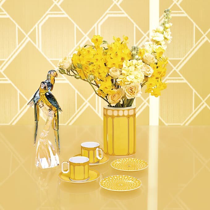 Signum-vase i porselen, medium, gul Signum-vase i porselen, medium, gul