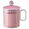 Signum-krus med lokk, porselen, rosa