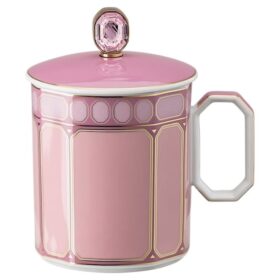 Signum-krus med lokk, porselen, rosa