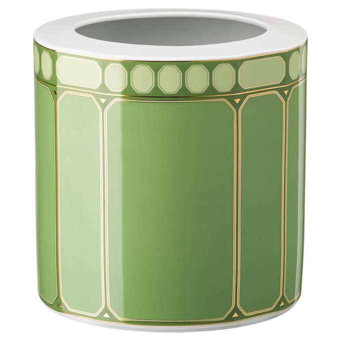 Signum-vase i porselen, bred, grønn Signum-vase i porselen, bred, grønn