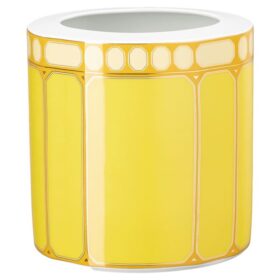 Signum-vase i porselen, bred, gul