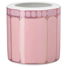 Signum-vase i porselen, bred, rosa