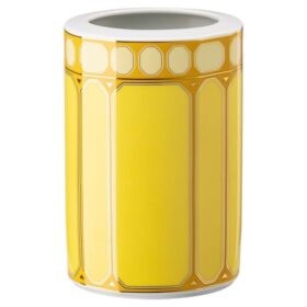 Signum-vase i porselen, medium, gul