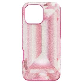 Smarttelefonetui med høyt krystallmønster, iPhone® 16 Pro Max, rosa