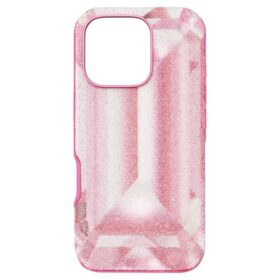 Smarttelefonetui med krystallmønster, iPhone® 16 Pro, rosa