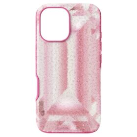 Smarttelefonetui med krystallmønster, iPhone® 16, rosa