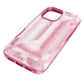 Smarttelefonetui med krystallmønster, iPhone® 16, rosa