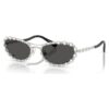 Solbriller i oval form, 2-i-1-clip-on, Sk7044, sølvfarget