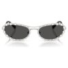 Solbriller i oval form, 2-i-1-clip-on, Sk7044, sølvfarget
