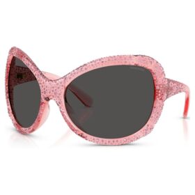 Solbriller i oversized-stil, cat-eye-form, Sk6052, rosa