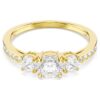 Stilla Attract-ring, rundslipt, hvit, gullbelagt
