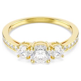 Stilla Attract-ring, rundslipt, hvit, gullbelagt Stilla Attract-ring, rundslipt, hvit, gullbelagt