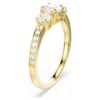 Stilla Attract-ring, rundslipt, hvit, gullbelagt