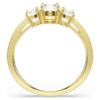 Stilla Attract-ring, rundslipt, hvit, gullbelagt