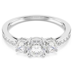 Stilla Attract-ring, rundslipt, hvit, sølvfarget finish