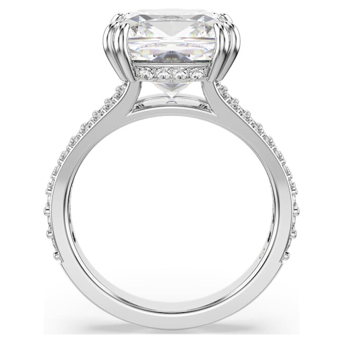 Stilla cocktailring, firkantet slipning, pavé, hvit, rhodiumbelagt Stilla cocktailring, firkantet slipning, pavé, hvit, rhodiumbelagt