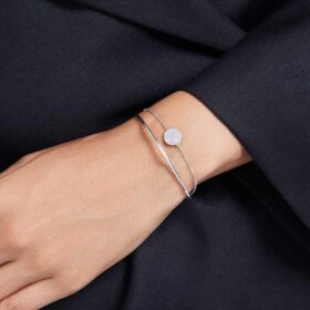Sublima armbånd, hvitt, rhodiumbelagt