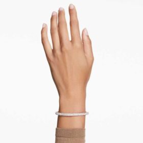 Sublima armbånd Snow Pavé, hvitt, rosagullbelagt