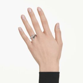 Sublima åpen ring med blandede slipinger, hvit, rutheniumbelagt