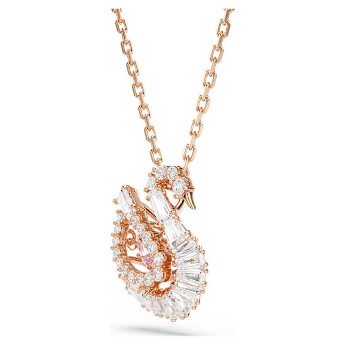 Svanesmykke med blandede slipinger, svane, rosa Svanesmykke med blandede slipinger, svane, rosa