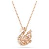 Svanesmykke med blandede slipinger, svane, rosa Svanesmykke med blandede slipinger, svane, rosa
