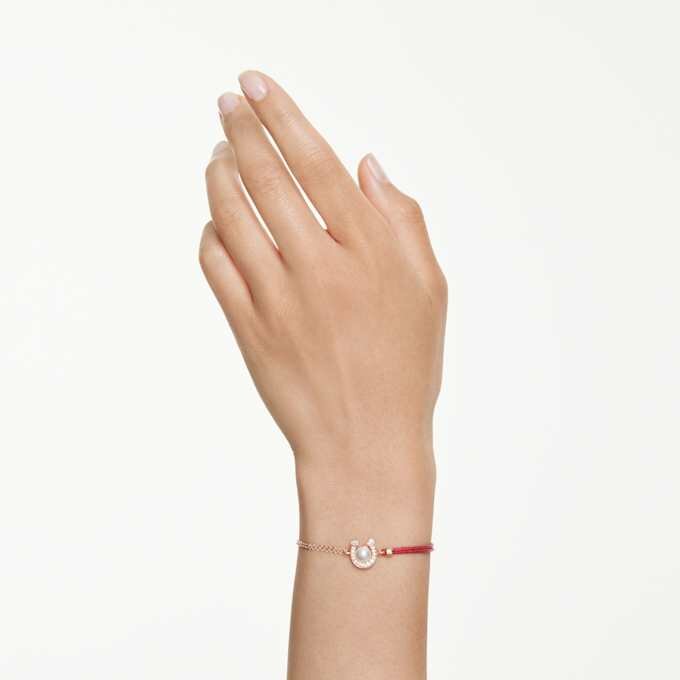 Symbolica-armbånd med krystallperle, pavé, hestesko, hvit, rosagullbelagt Symbolica-armbånd med krystallperle, pavé, hestesko, hvit, rosagullbelagt