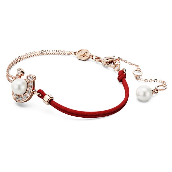 Symbolica-armbånd med krystallperle, pavé, hestesko, hvit, rosagullbelagt Symbolica-armbånd med krystallperle, pavé, hestesko, hvit, rosagullbelagt