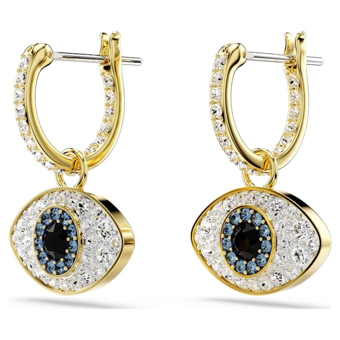 Symbolica dråpeøredobber med «Evil Eye», blå, gullbelagt Symbolica dråpeøredobber med «Evil Eye», blå, gullbelagt