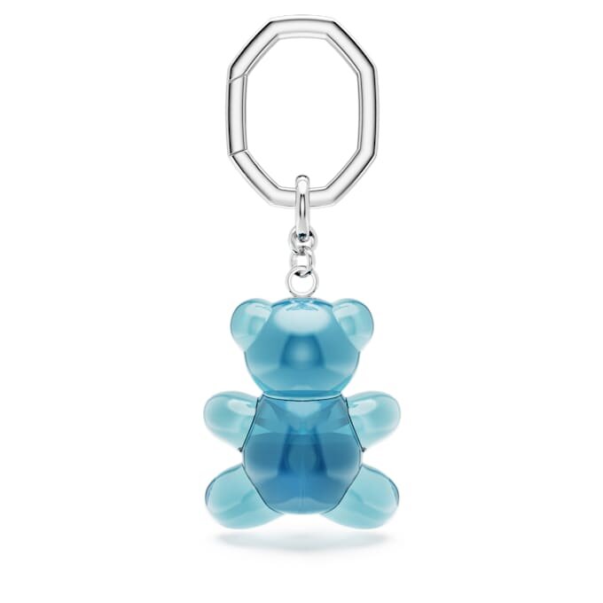 Teddy-nøkkelring, bjørn, blå, rhodiumbelagt Teddy-nøkkelring, bjørn, blå, rhodiumbelagt