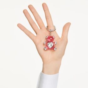 Teddy-nøkkelring, rosa, rhodiumbelagt