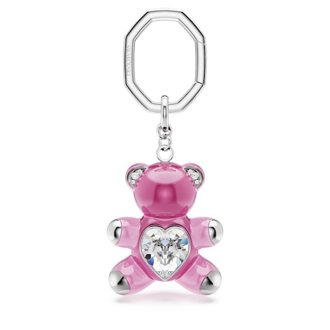 Teddy-nøkkelring, rosa, rhodiumbelagt Teddy-nøkkelring, rosa, rhodiumbelagt