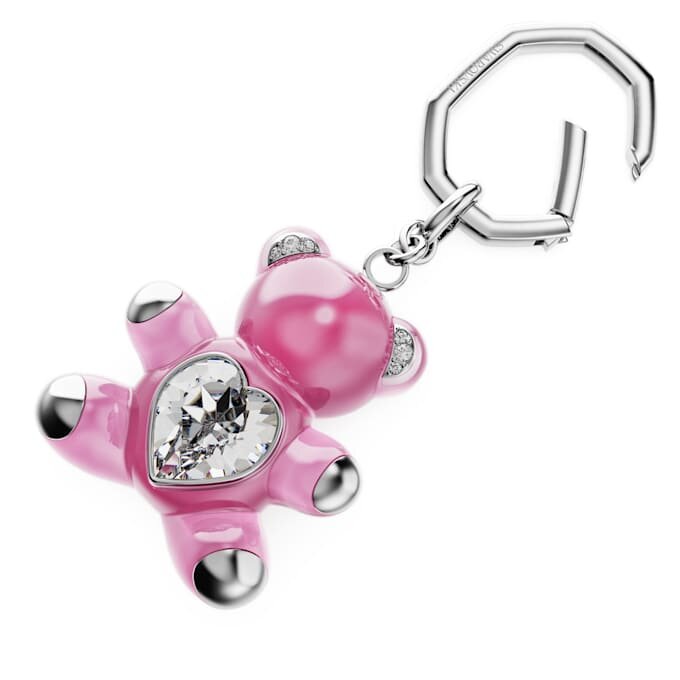 Teddy-nøkkelring, rosa, rhodiumbelagt Teddy-nøkkelring, rosa, rhodiumbelagt
