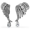 The Vienna Collection ørecuffer Feather, hvit, rutheniumbelagt