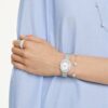 Una Angelic-armbånd med rundslipte, dobbeltsidige motiver, hvitt, rhodiumbelagt