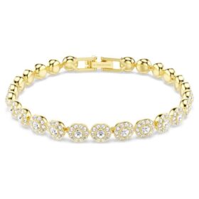 Una Angelic-armbånd, rundslipt, hvitt, gullbelagt Una Angelic-armbånd, rundslipt, hvitt, gullbelagt