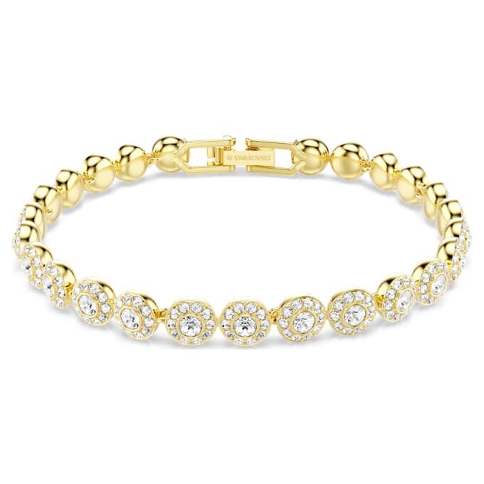 Una Angelic-armbånd, rundslipt, hvitt, gullbelagt Una Angelic-armbånd, rundslipt, hvitt, gullbelagt