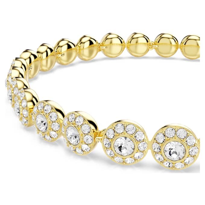 Una Angelic-armbånd, rundslipt, hvitt, gullbelagt Una Angelic-armbånd, rundslipt, hvitt, gullbelagt