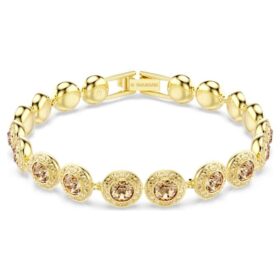 Una Angelic-armbånd, rundslipt, karamellfarget, gullbelagt Una Angelic-armbånd, rundslipt, karamellfarget, gullbelagt