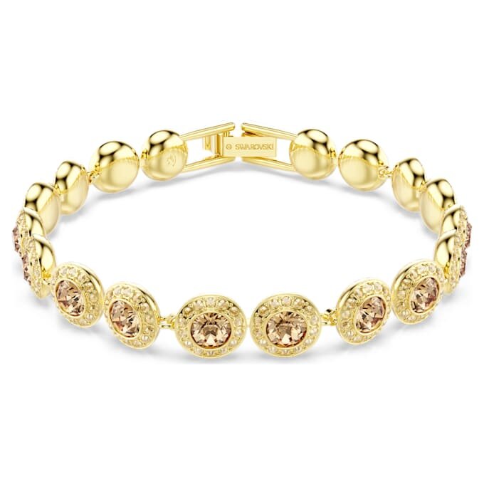 Una Angelic-armbånd, rundslipt, karamellfarget, gullbelagt Una Angelic-armbånd, rundslipt, karamellfarget, gullbelagt