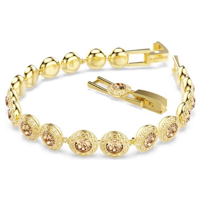 Una Angelic-armbånd, rundslipt, karamellfarget, gullbelagt Una Angelic-armbånd, rundslipt, karamellfarget, gullbelagt