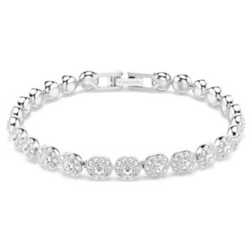 Una Angelic-armbånd, rundslipt, liten, hvit, rhodiumbelagt Una Angelic-armbånd, rundslipt, liten, hvit, rhodiumbelagt
