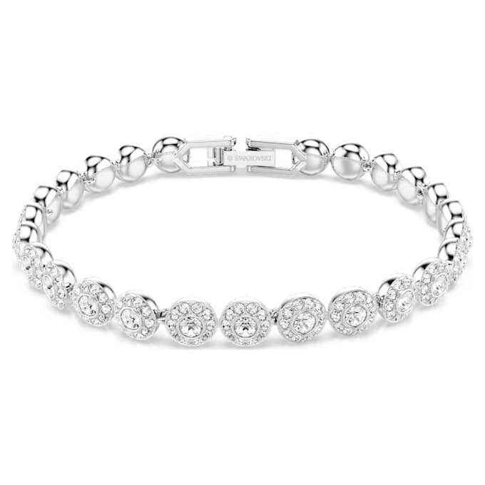 Una Angelic-armbånd, rundslipt, liten, hvit, rhodiumbelagt Una Angelic-armbånd, rundslipt, liten, hvit, rhodiumbelagt