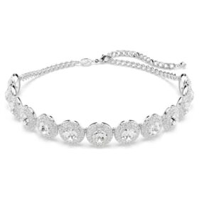 Una Angelic Choker hvit, rhodiumbelagt