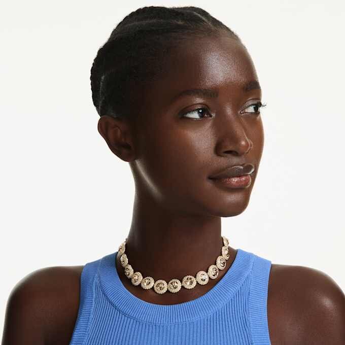 Una Angelic Choker, rundslipt, karamellfarget, gullbelagt Una Angelic Choker, rundslipt, karamellfarget, gullbelagt