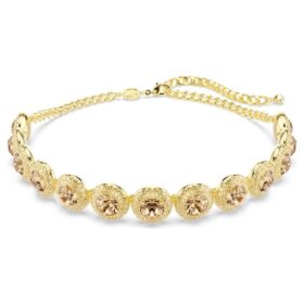 Una Angelic Choker, rundslipt, karamellfarget, gullbelagt