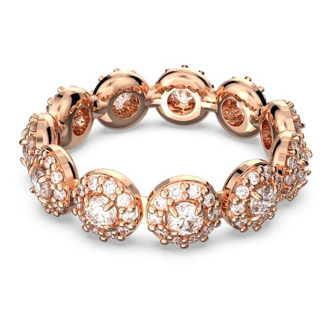 Una Angelic-ring med rundslipte steiner, hvit, rosagullbelagt Una Angelic-ring med rundslipte steiner, hvit, rosagullbelagt