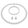 Una Angelic-sett (3), rundslipt, hvit, rhodiumbelagt Una Angelic-sett (3), rundslipt, hvit, rhodiumbelagt