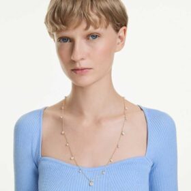 Una Angelic Strandage krystallperle, rundslipt, hvit, gullbelagt Una Angelic Strandage krystallperle, rundslipt, hvit, gullbelagt