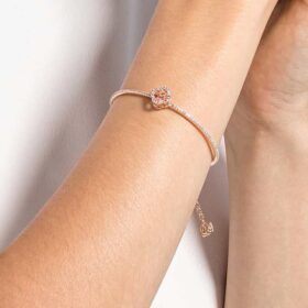Una-armbånd Clover, rosa, rosagullbelagt