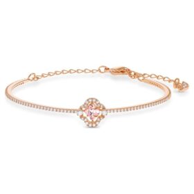 Una-armbånd Clover, rosa, rosagullbelagt